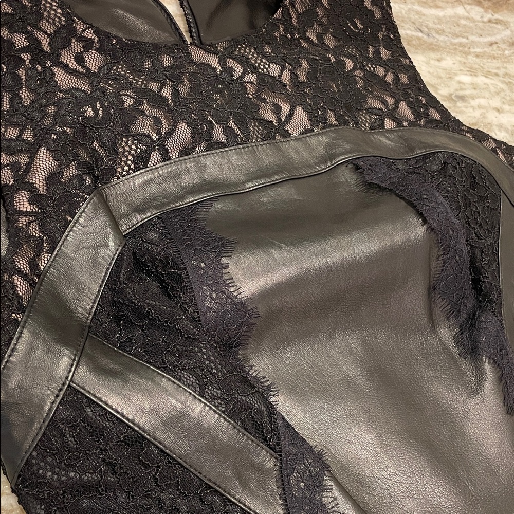 ANTONIO MELANI Black Lace and Leather Top - Picture 6 of 10